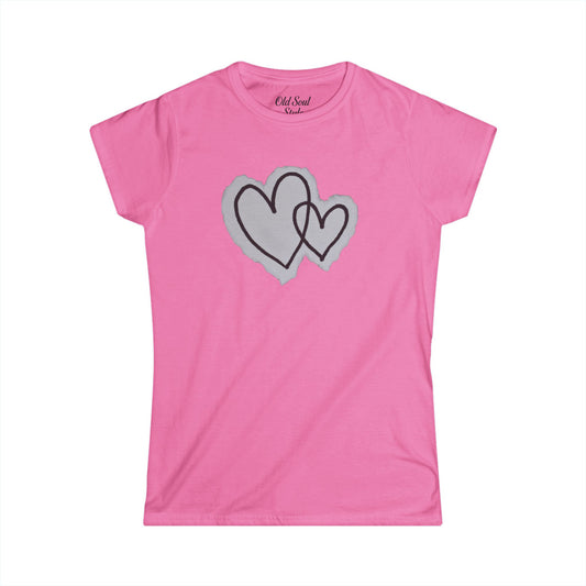 Women's Heart Graphic Tee – Casual Valentine's Shirt