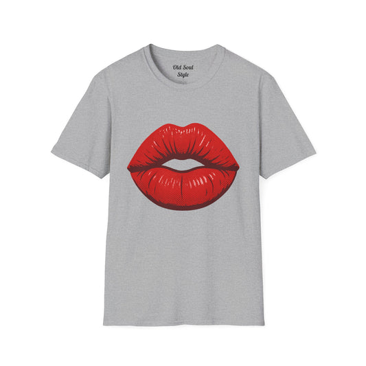 Bold Red Kissing Lips T-Shirt — "Be Fun, Be Bold"
