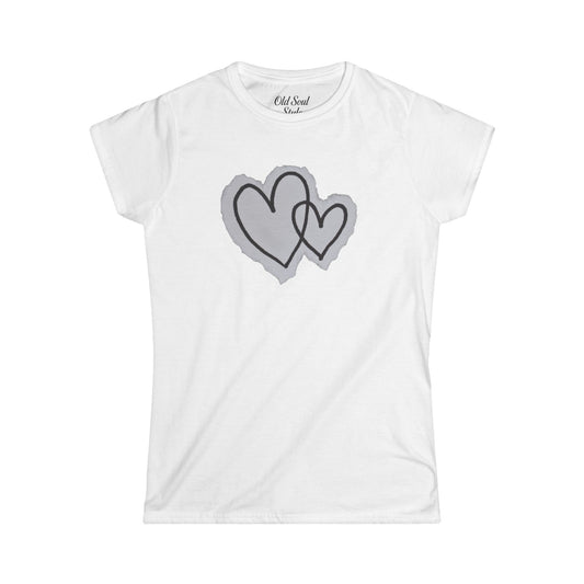 Women's Heart Graphic Tee – Casual Valentine's Shirt
