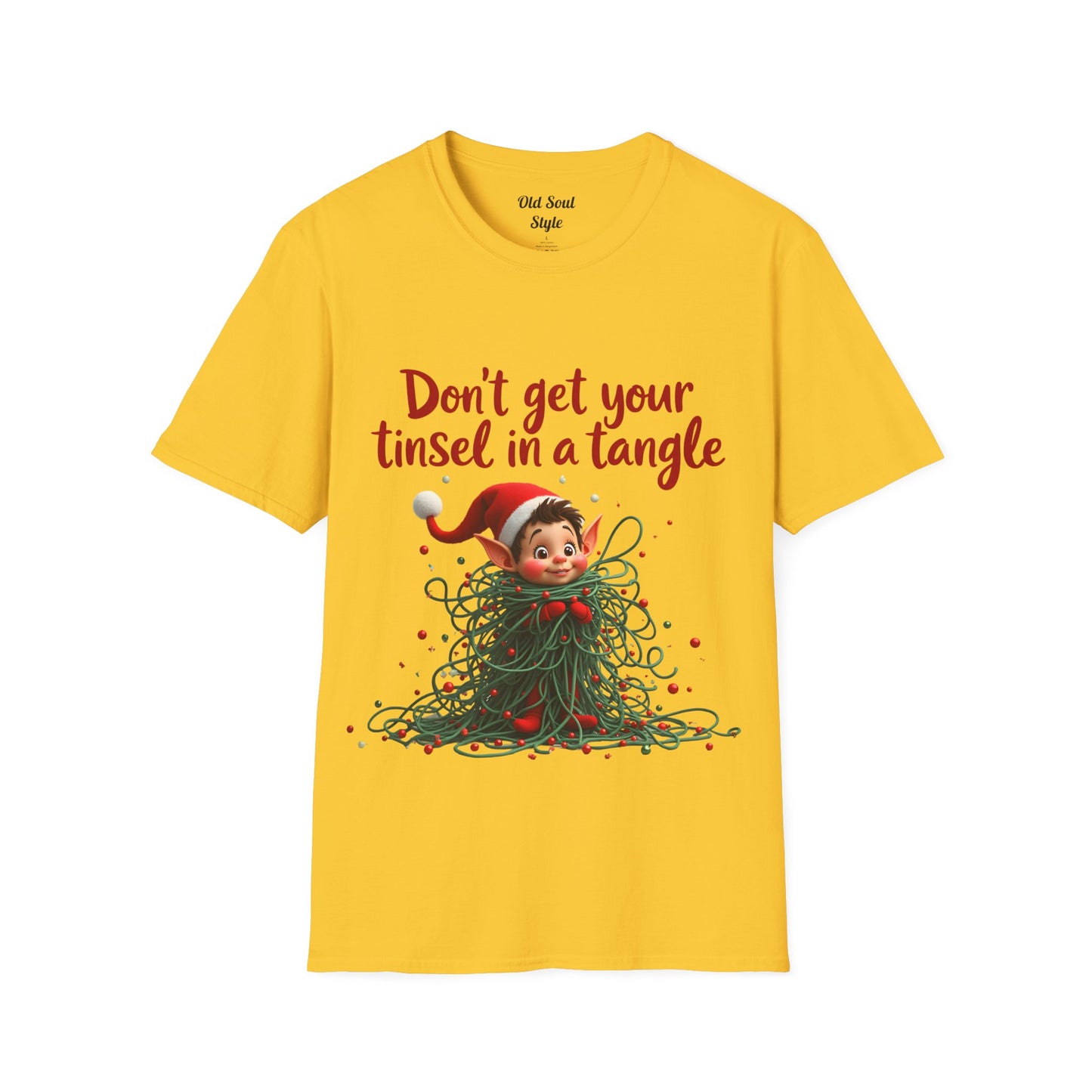 "Don't Get Your Tinsel in a Tangle" Cute Elf Holiday Tee