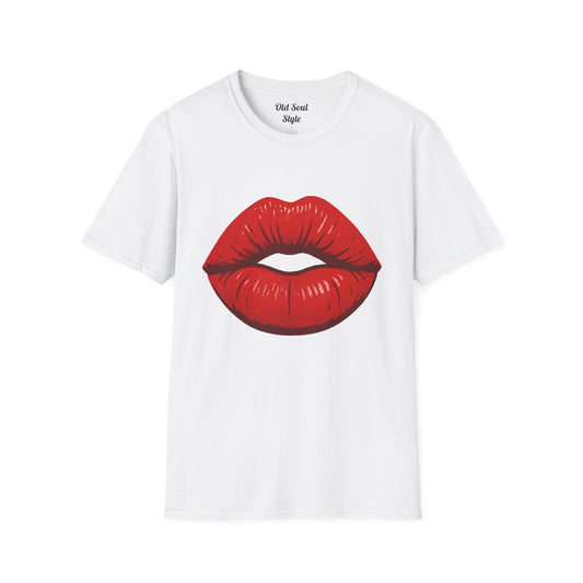 Bold Red Kissing Lips T-Shirt — "Be Fun, Be Bold"