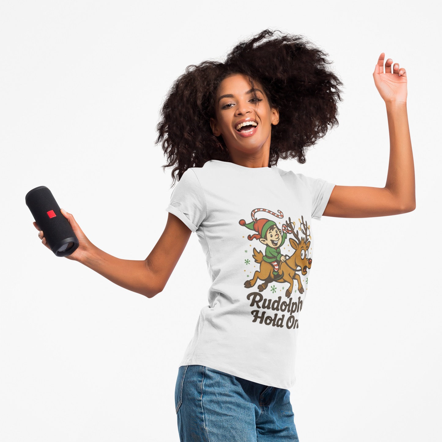Rudolph Red Nose Reindeer Christmas T-Shirt — Lightweight Aussie Summer Tee