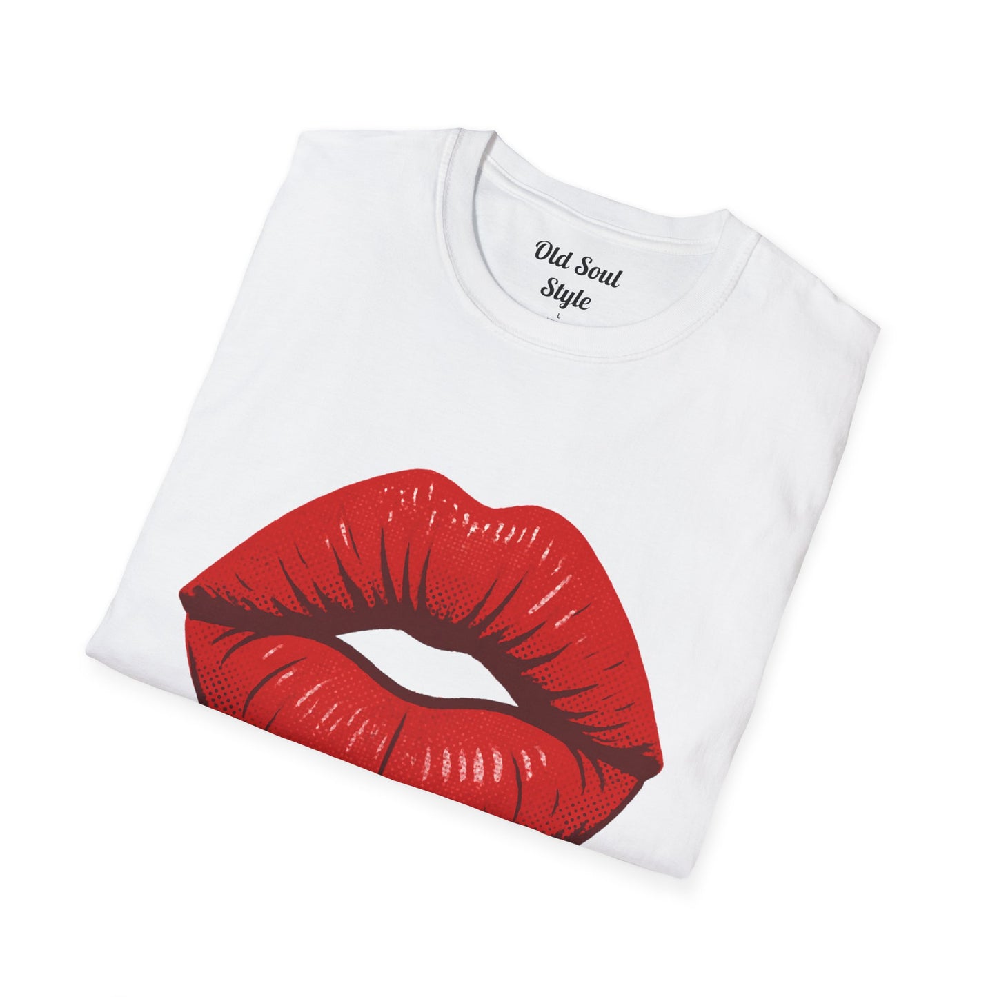 Bold Red Kissing Lips T-Shirt — "Be Fun, Be Bold"