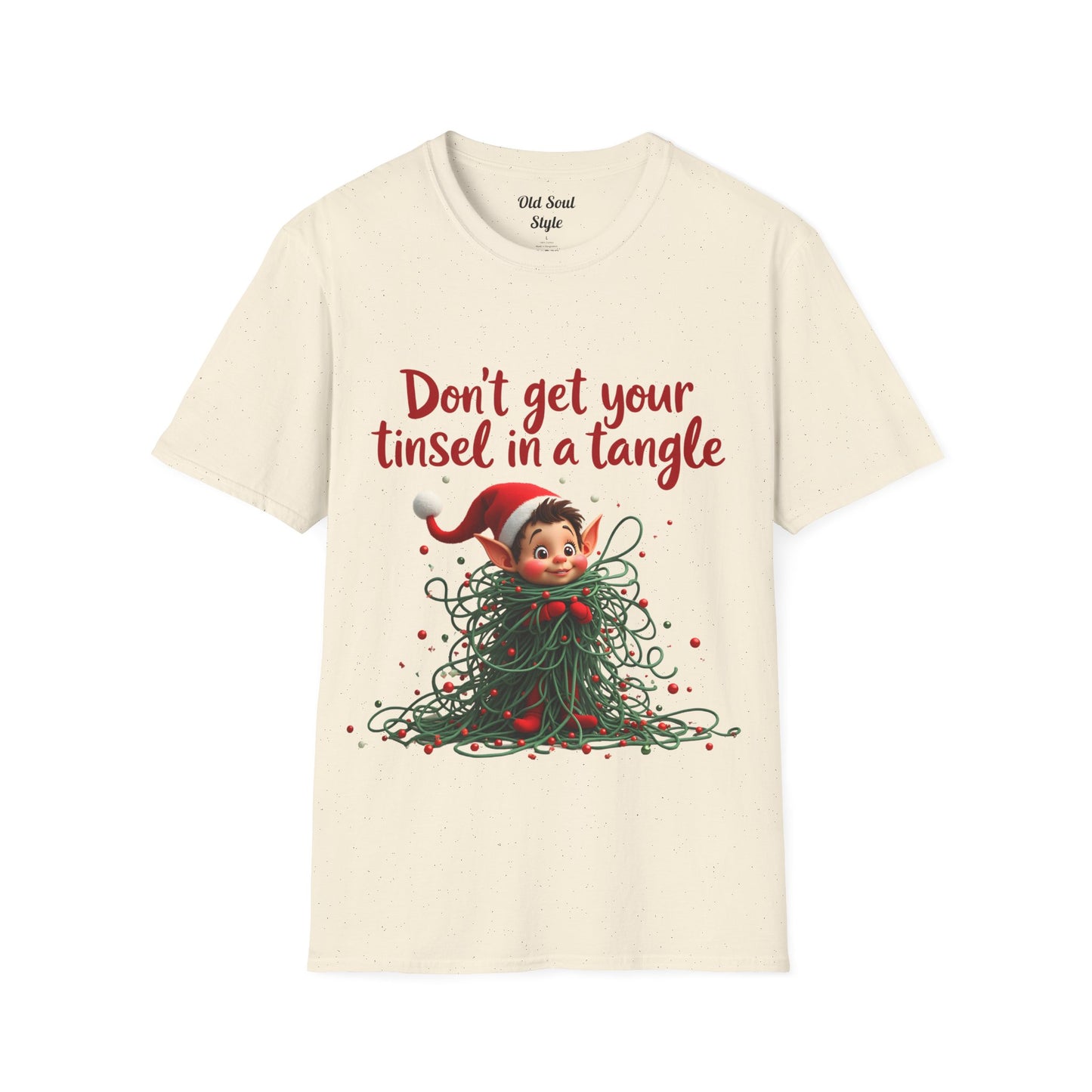 "Don't Get Your Tinsel in a Tangle" Cute Elf Holiday Tee