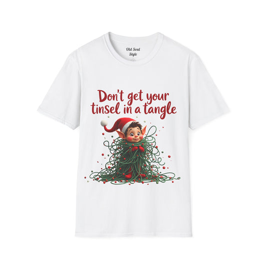 "Don't Get Your Tinsel in a Tangle" Cute Elf Holiday Tee
